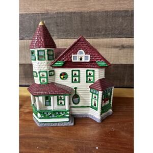 Christmas Village Yuletide Snow Hamlet Victorian Golden Dome In Styrofoam